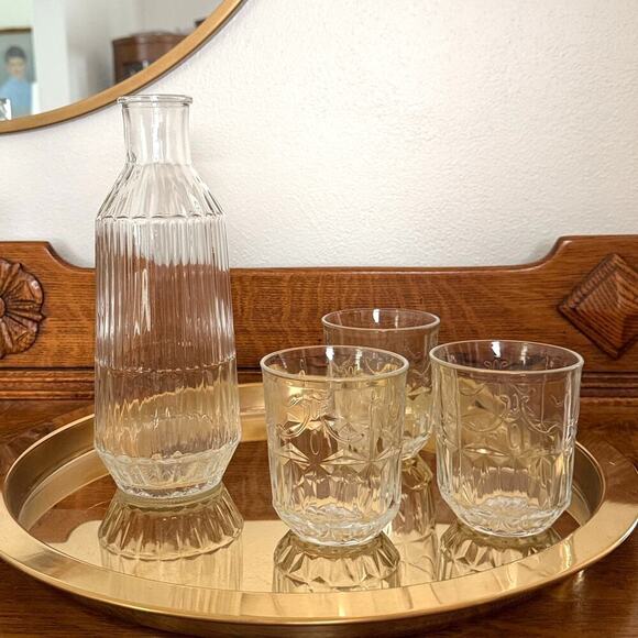 IKEA Other - IKEA SALLSKAPLIG 30 oz Carafe (No Stopper) With (3) 9 oz Glasses